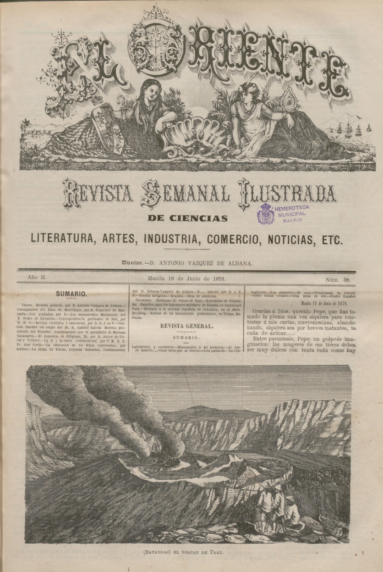 El Oriente : revista semanal ilustrada de...