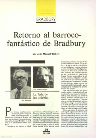 Biblioteca Virtual de Prensa Histórica > Retorno al barroco-fantástico de  Bradbury