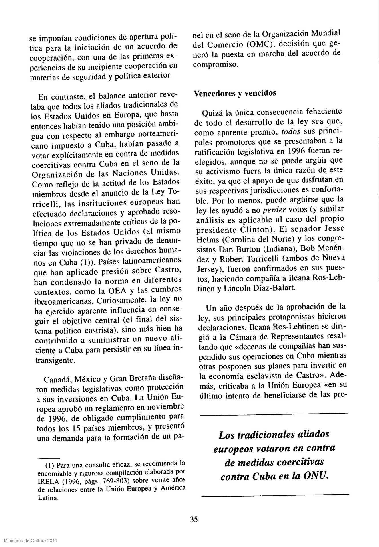 Biblioteca Virtual de Prensa Histórica > Colección iberoamericana > Auge y  caida de la ley Helms Burton