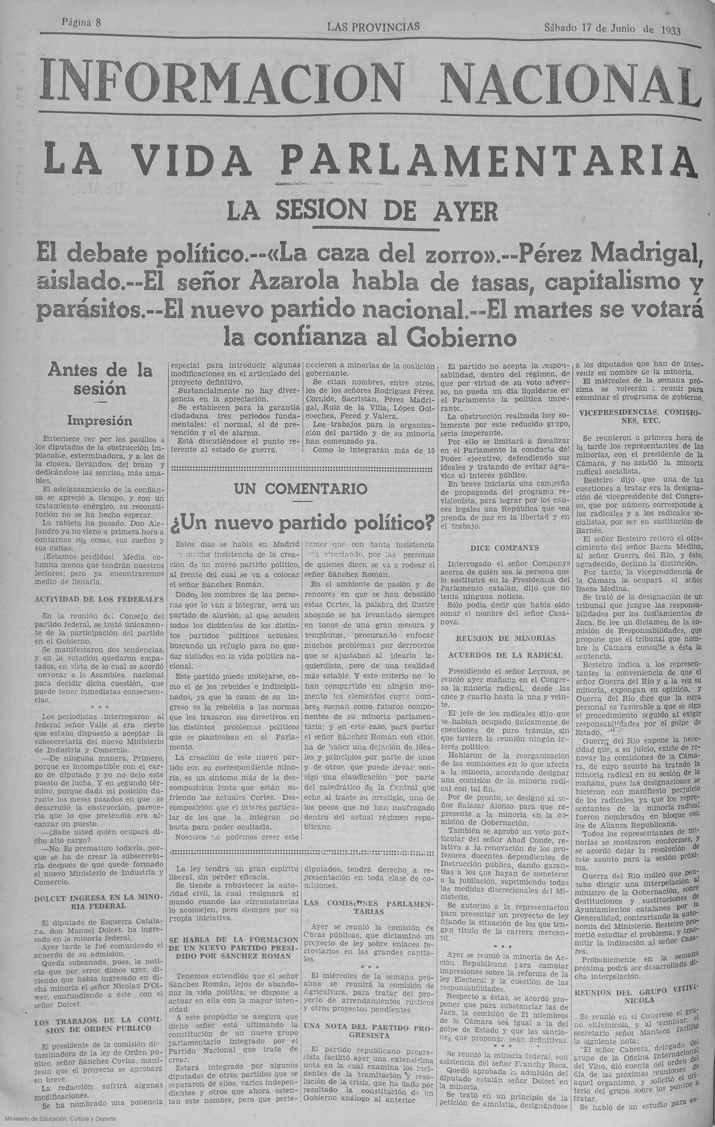 Biblioteca Virtual de Prensa Histórica > Búsqueda › Las Provincias : diario  de Valencia: Año 68 Número 20804...