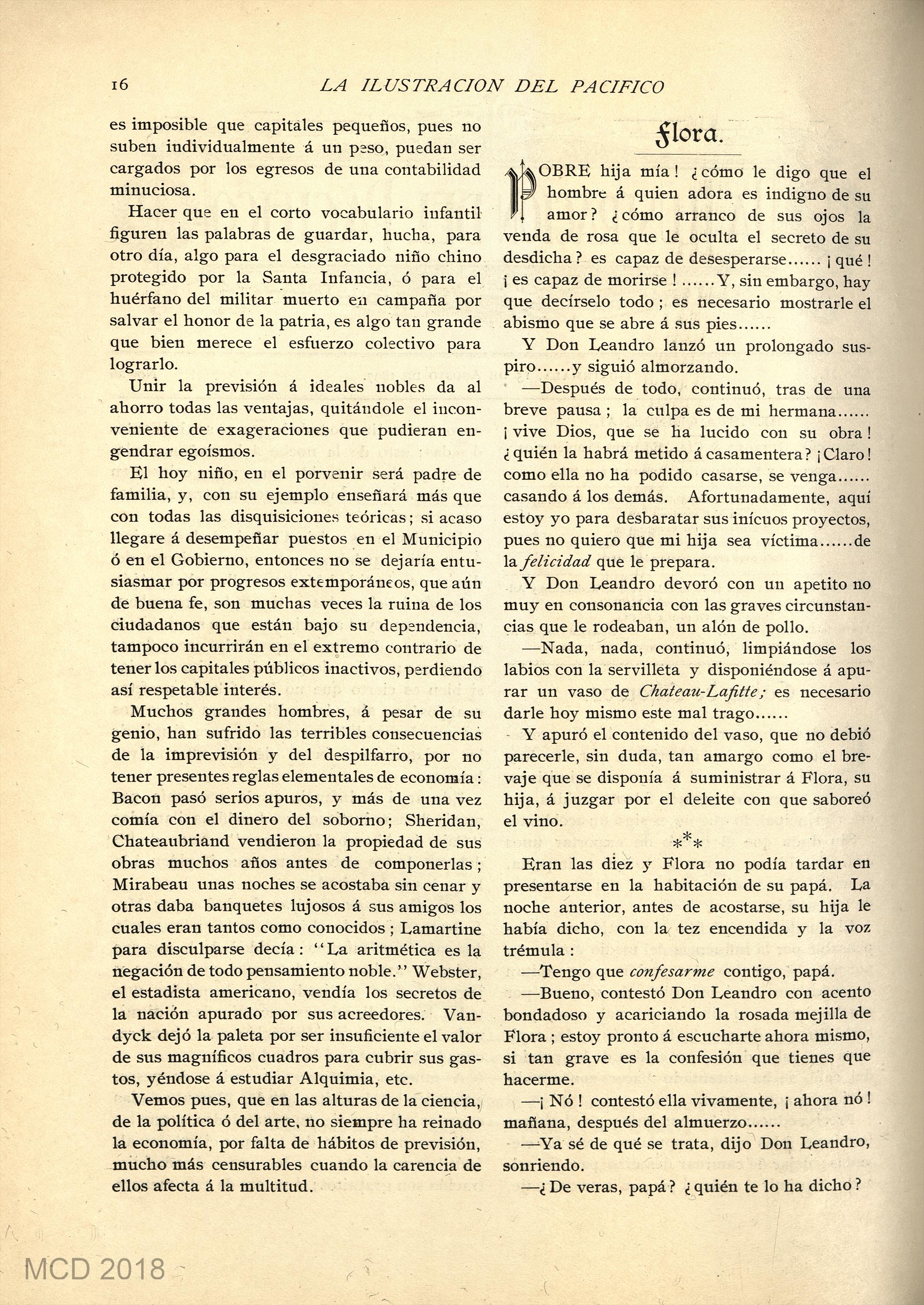 Biblioteca Virtual de Prensa Histórica > Colección iberoamericana > La  ilustracion del Pacifico : literatura, comercio, industria: Año II Número  26 - 15 agosto 1897