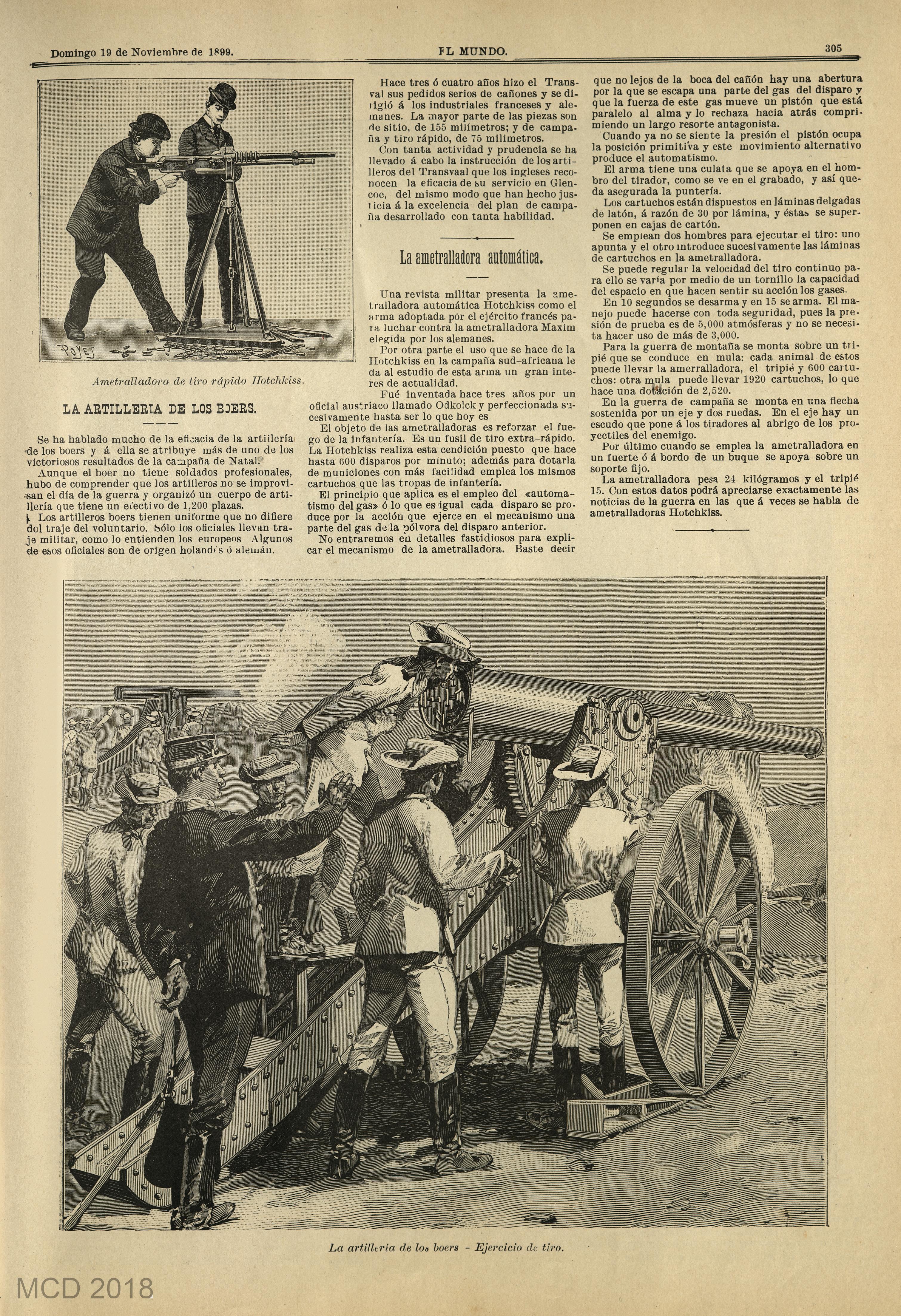 Biblioteca Virtual de Prensa Histórica > Colección iberoamericana > El  mundo : Año VI Tomo II Número 21 - 19 noviembre 1899