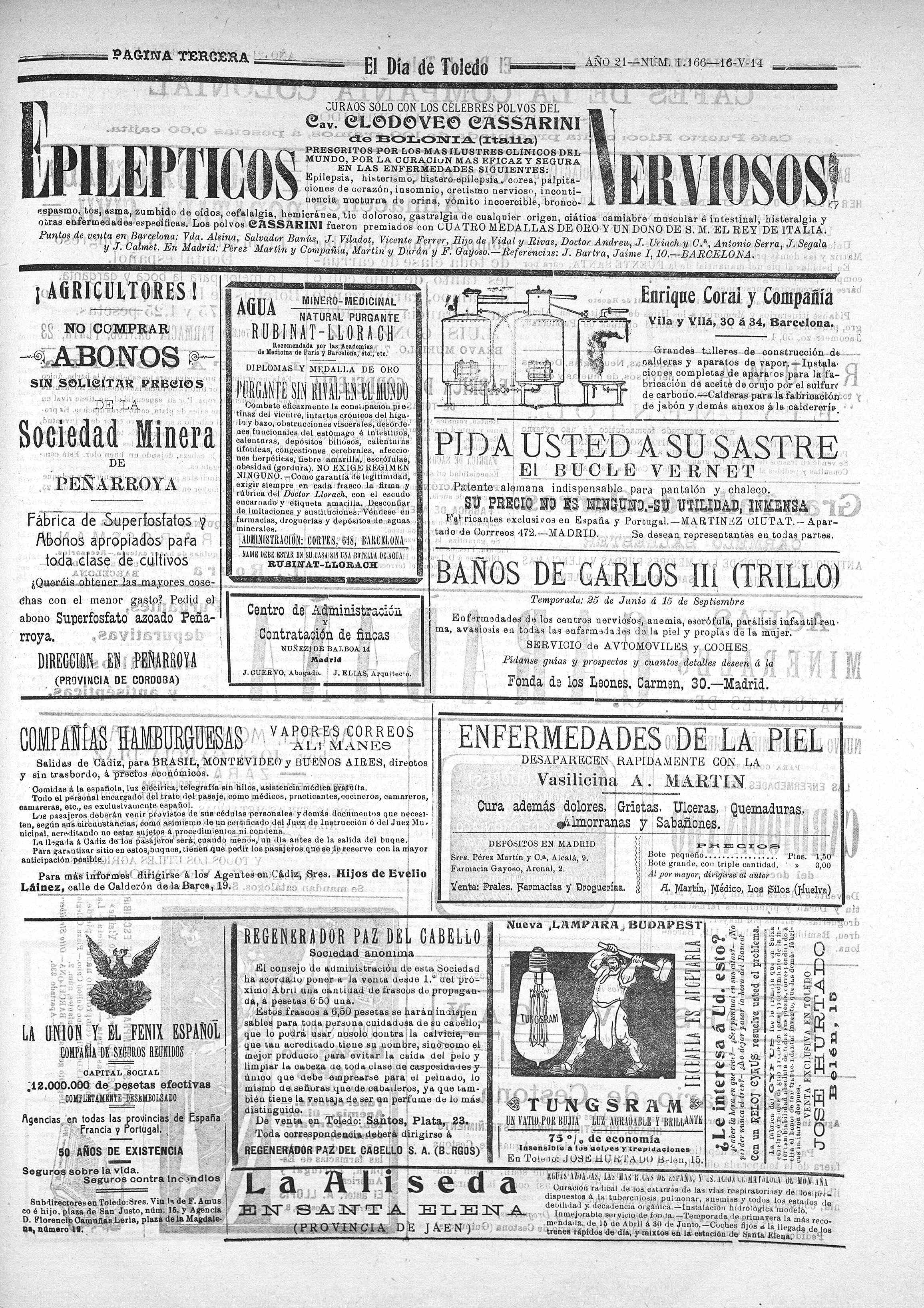 Biblioteca Virtual de Prensa Histórica > Recerca › 'El Día de Toledo :  Periódico defensor de los intereses...