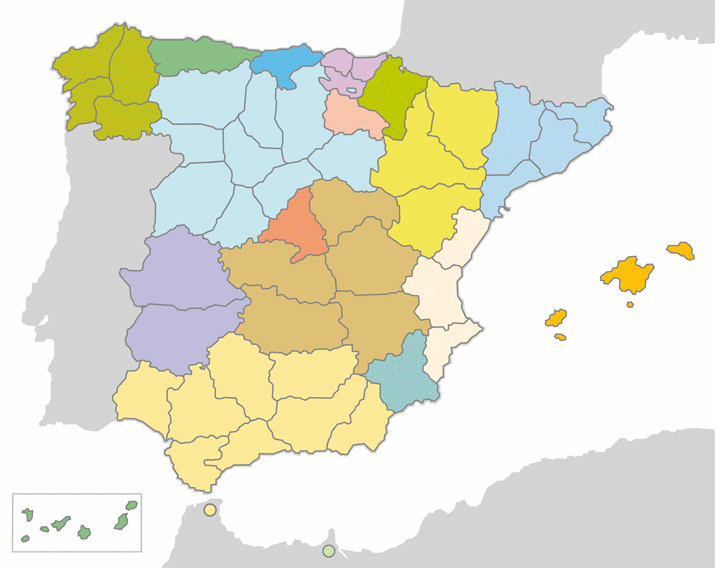 Mapa de las comunidades de España